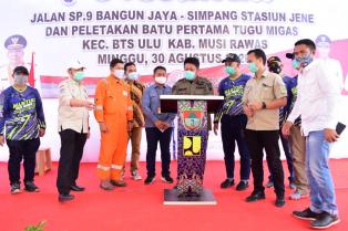 Gubernur dan Bupati Mura Resmikan Jalan SP 9 Bangun Jaya - Simpang Stasiun Jene dan Tugu Migas